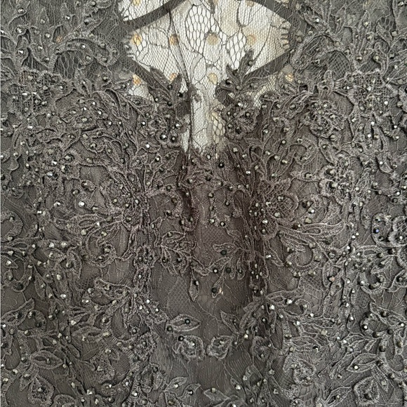 La Femme Black Long Sleeve Gown - Picture 3 of 12